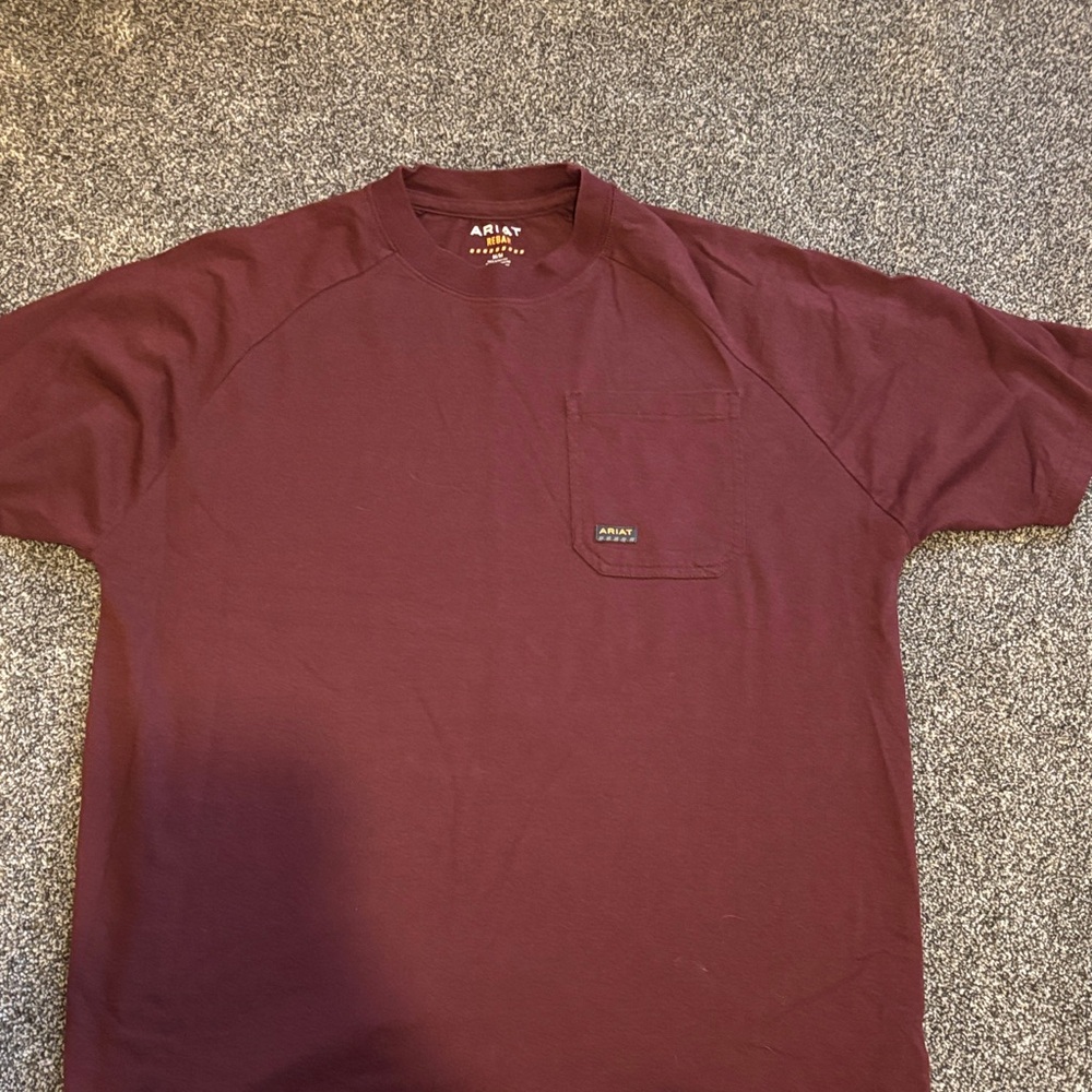 Ariat Men's Deep Burgundy Short Sleeve Pocket Tee
